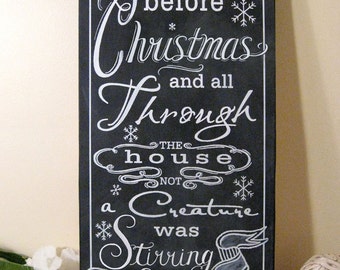 Items similar to Days until Christmas Sign! Chalkboard on canvas with ...