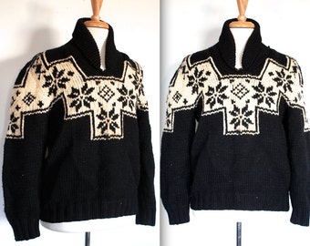 Vintage 1950's Moose Cowichan Sweater // Hand by TrueValueVintage
