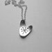 Silver Boomerang Pendant (N10) mid century modern influence necklace with retro atomic star pattern asymmetrical