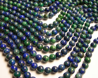 Azurite - 8mm (7.9mm) round beads -1 full strand - 50 beads - RFG42