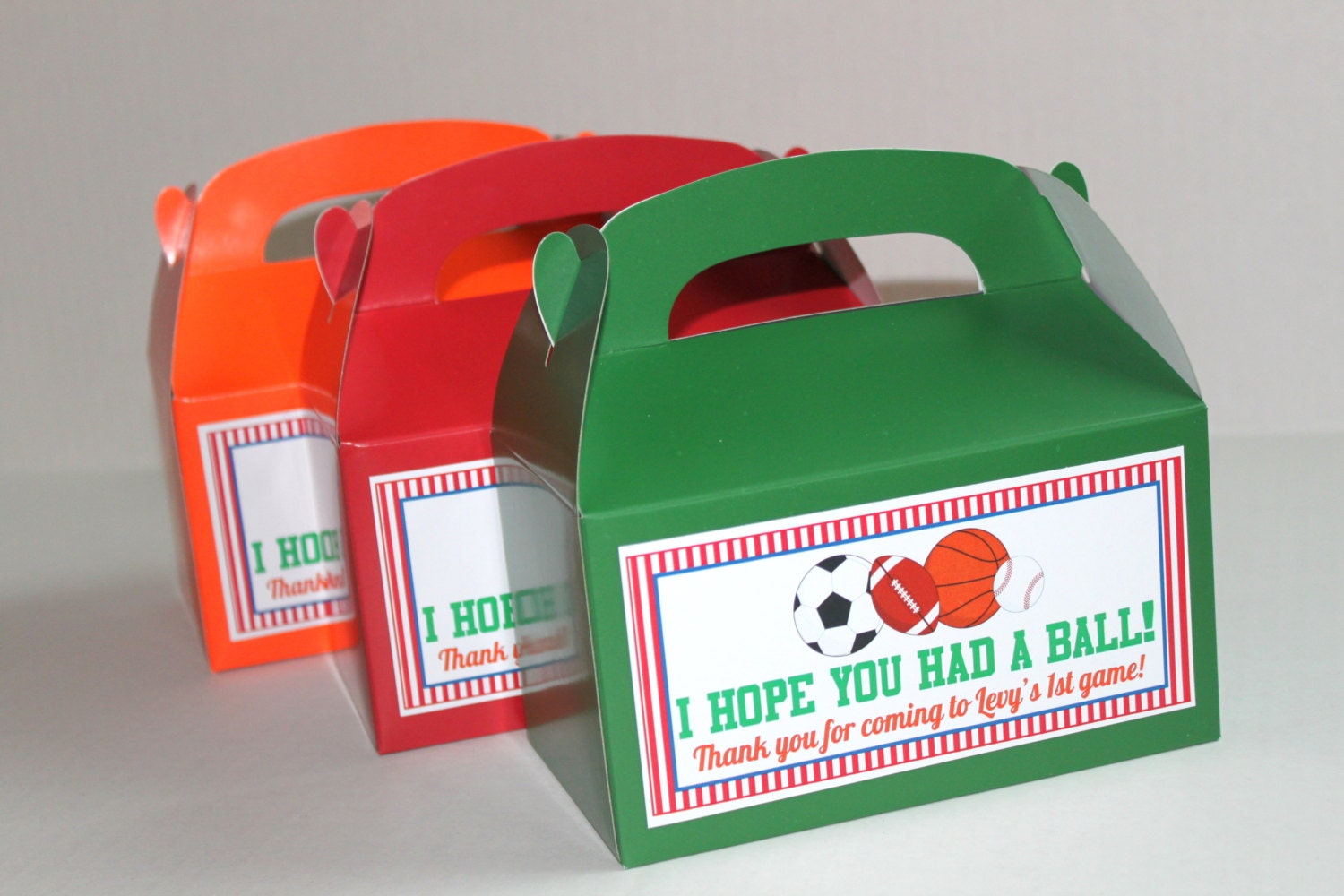 All sports party favor box 30 goodie bag gable box party
