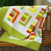 Twin Coverlet/ Throw Quilt in Juicy Citrus Colors