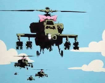Banksy Poster Print - Helicopter - Multiple Paper Sizes
