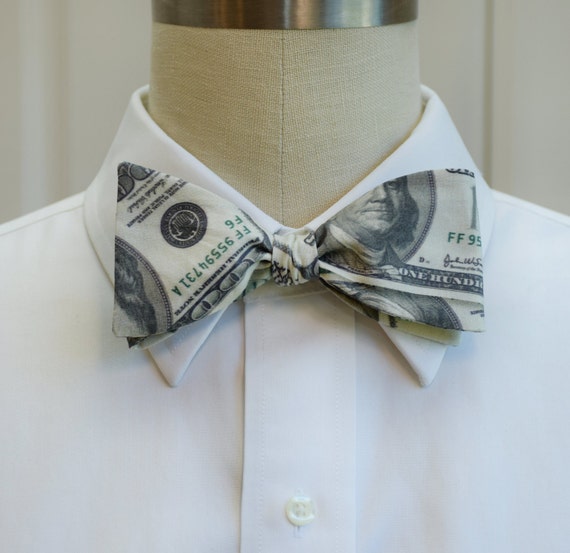Men's Bow Tie in US dollar money design selftie by CCADesign