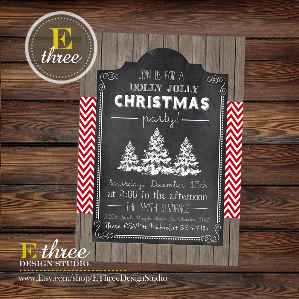 Rustic Christmas Party Invitations 3