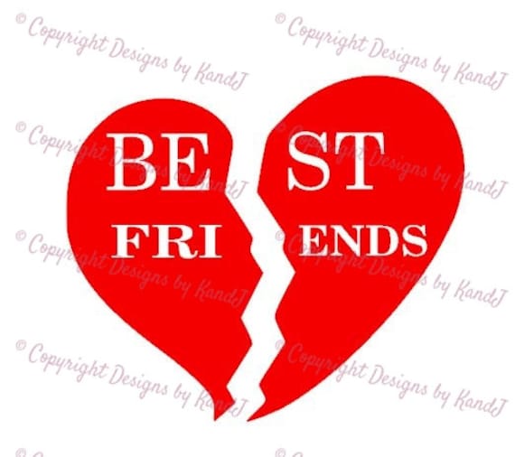 Download Best Friends split Heart SVG Broken Heart svg Valentines Day