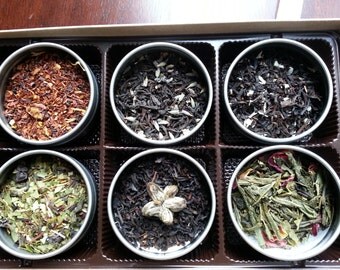 6 Pack Sampler Tea Gift Set Make Your Own Gift Gourmet Loose Leaf Teas