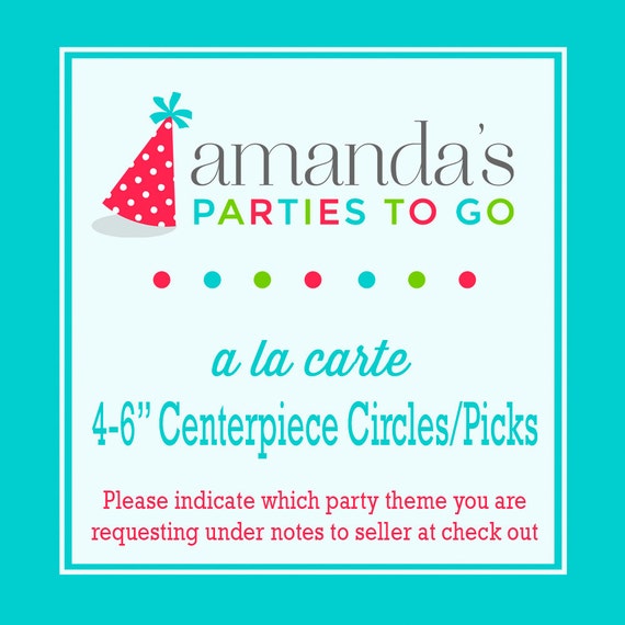 4-6" Centerpiece Circles or Centerpiece Picks | Printable A la Carte Party Single | Amanda's Parties To Go Il_570xn