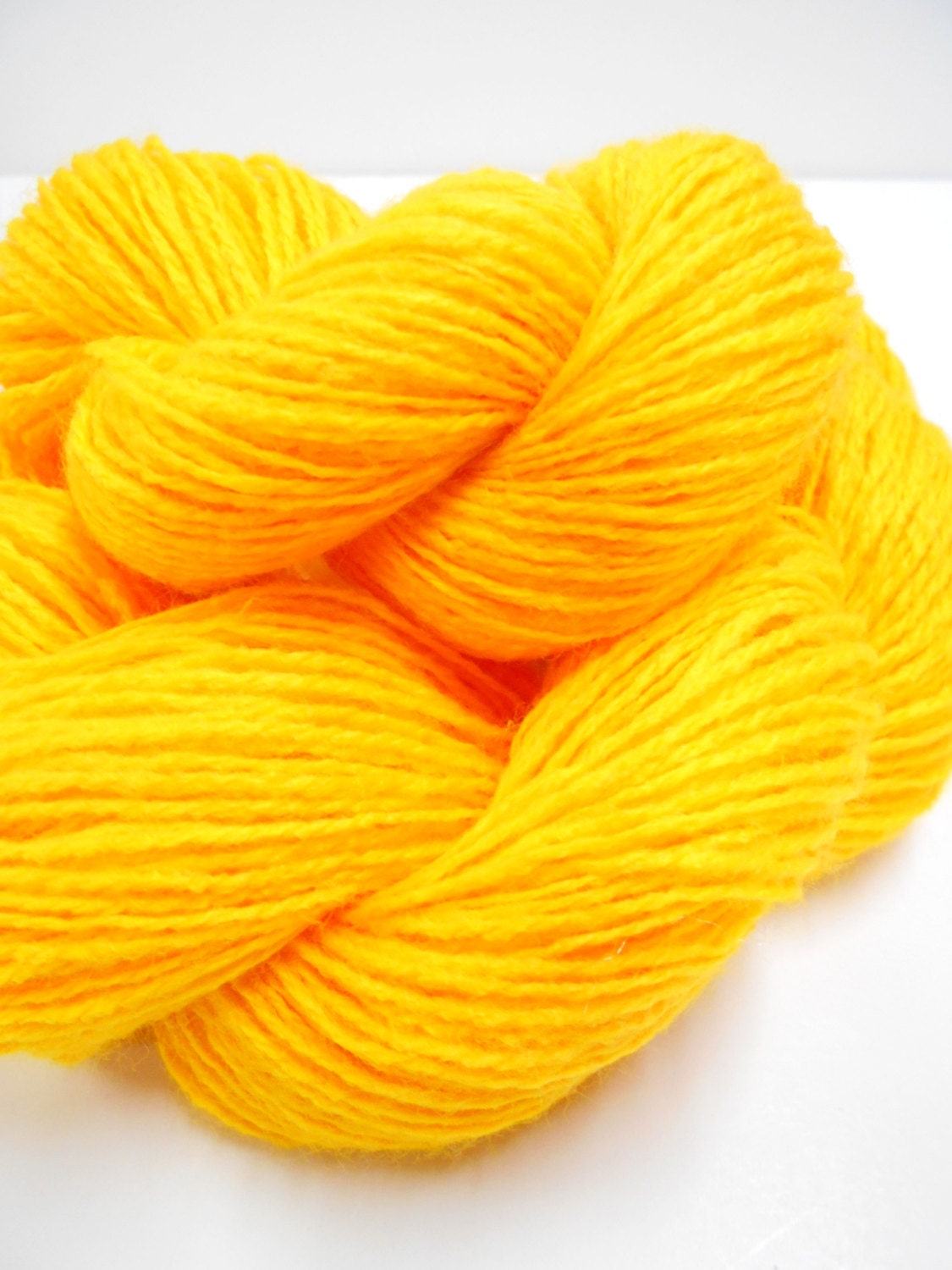 Vintage Yarn 2 Ply Bright Yellow Yarn Knitting Supplies