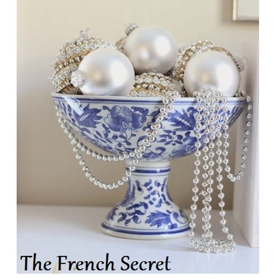 silver christmas beaded pearl garland by thefrenchsecret silver christmas beaded pearl garland by thefrenchsecret