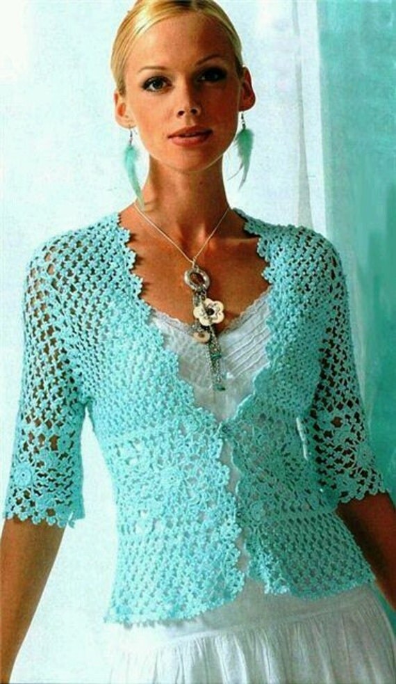 Lacy Crochet Cardigan MADE to ORDER by HeirloomsbyAntonia on Etsy