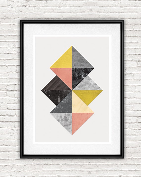 Abstract wall art nordic design geomteric art print by handz