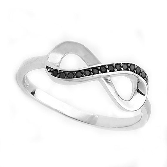 Ring, Black Diamond Ring, Elegant Fancy Women's Infinity Black Diamond ...