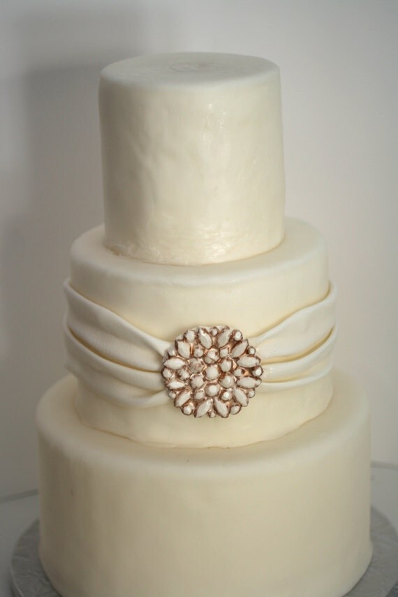 Multijewel DIY wedding cake edible brooch cake by ACakeToRemember