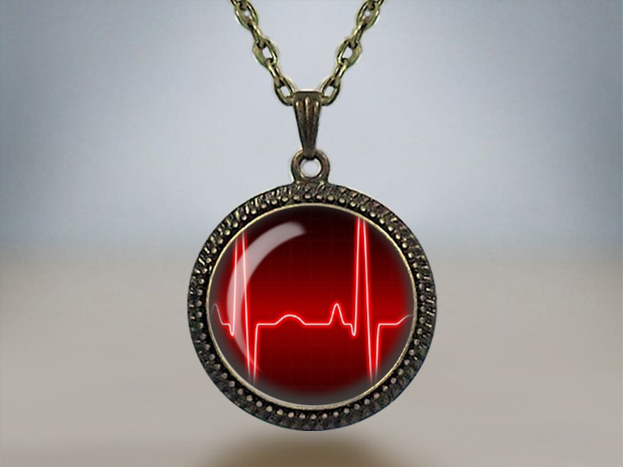 HEART Rhythm Pendant Necklace / EKG Necklace / Gift for Doctor