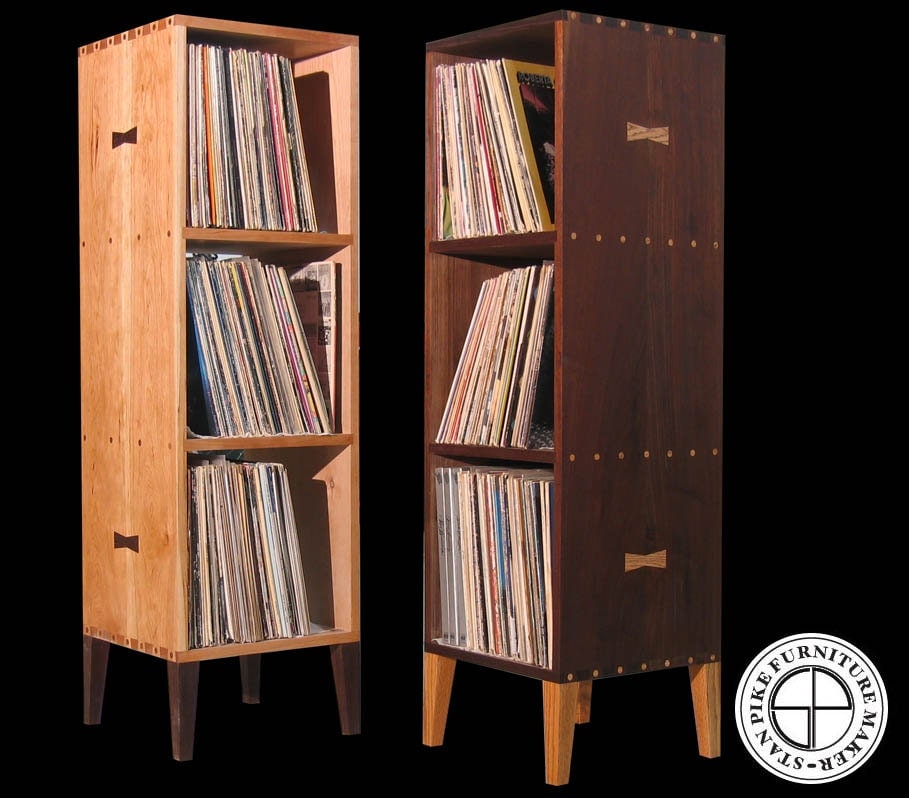 Deluxe Vertical Vinyl Record Album Storage Cabinet By Stanpike