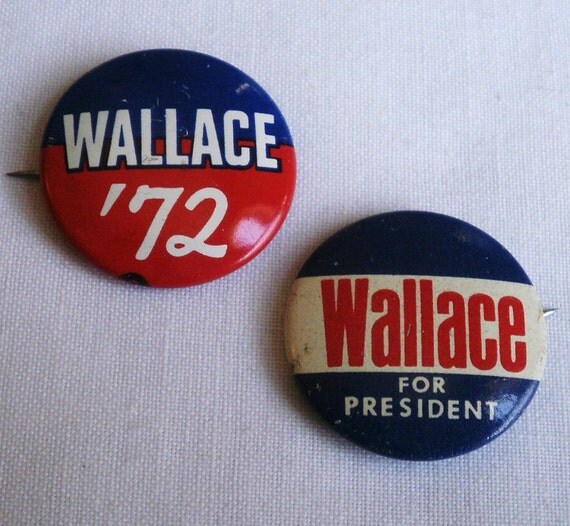 Vintage George Wallace Presidential Campaign Buttons by antiquario