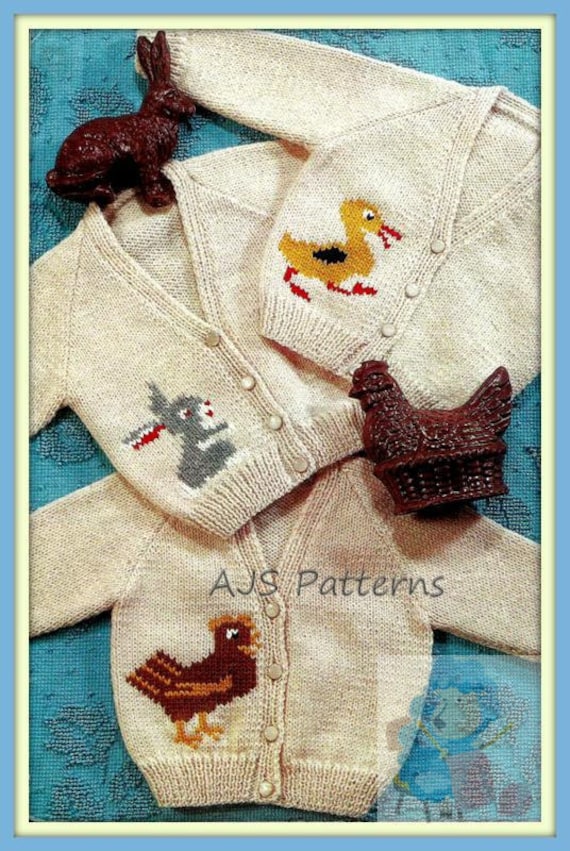 PDF Vintage Knitting Pattern for Baby and Toddlers 3 Motif
