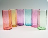 Blown Glass Tumbler, Sea Glass Peach Transparent , Glassware, Beer Glasses