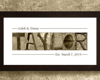WEDDING GIFT PERSONALIZED - Wedding Gift for Couples, Alphabet Photography, Wall Decor