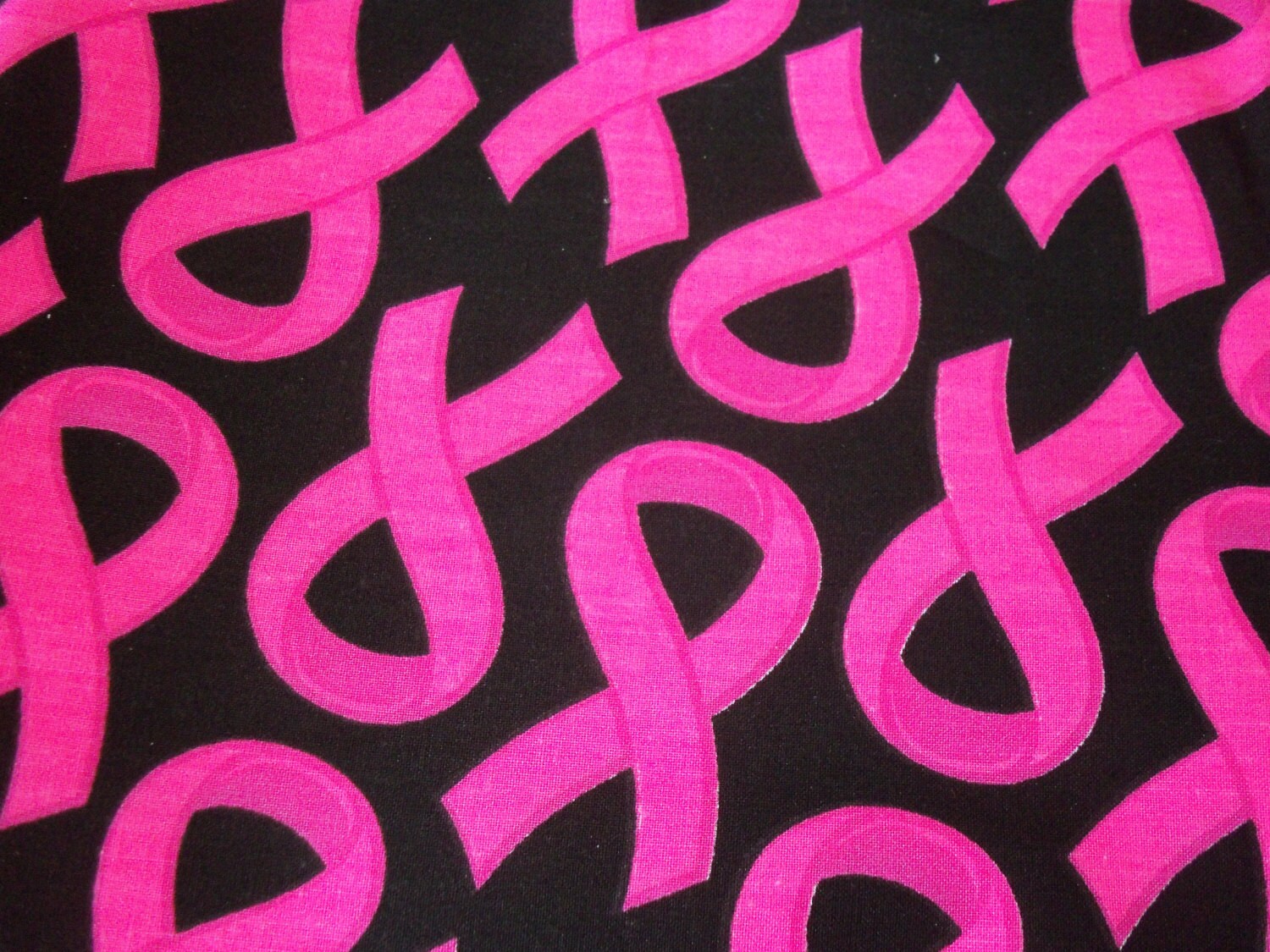 Cancer Awareness Fabric Pink Ribbon New 21 x 21