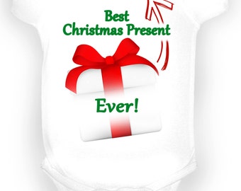 Best Christmas Gift Ever Infant Baby Lap Shoulder Bodysuit with Custom