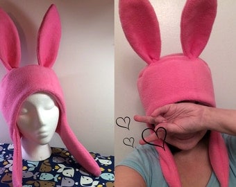Bunny Hat Hood Cosplay Rabbit Pink Ears Costume Fleece - Any Color! Anime Manga