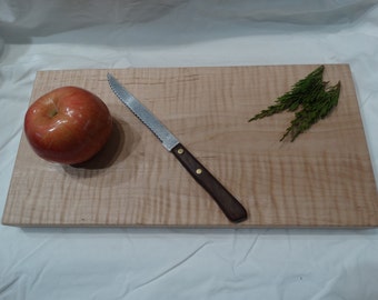 Curly maple cutting board - natural wood cutting board