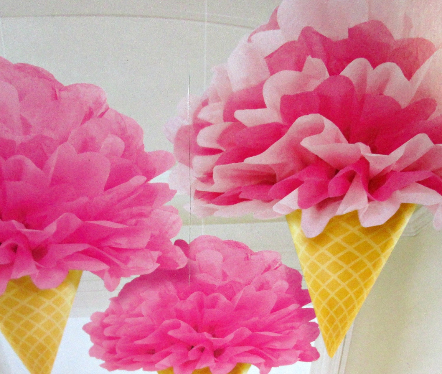 Ice Cream Party Tissue Paper Pom Pom Tissue Balls Summer Party