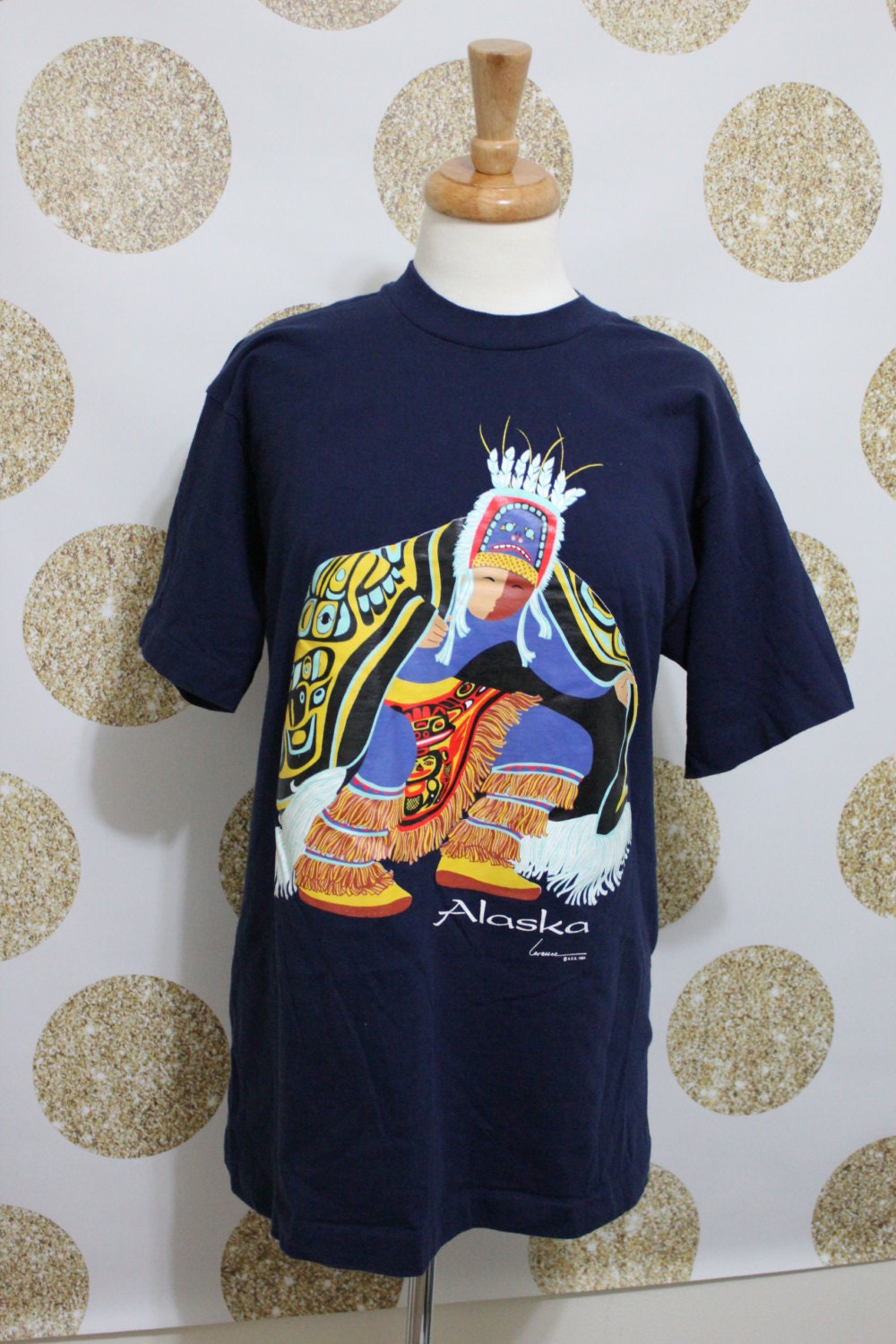 Vintage RARE 1994 / 90s Tribal Alaska Screen Printed Shirt / Alaska ...