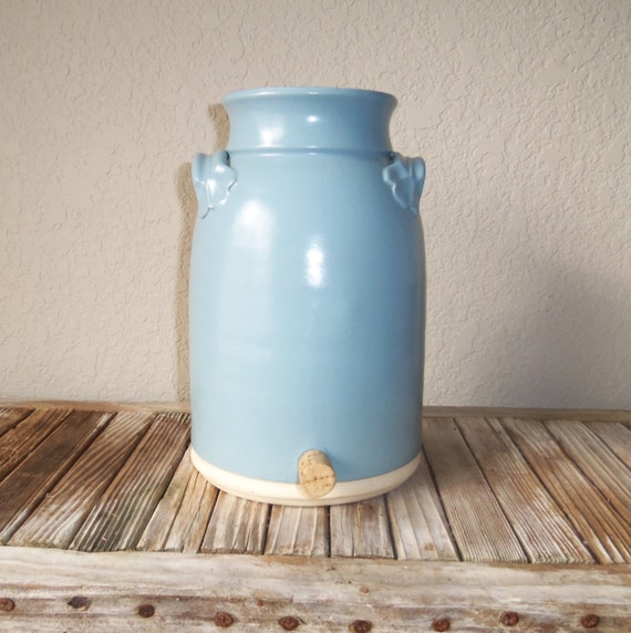 Vintage Blue Crock Water Dispenser