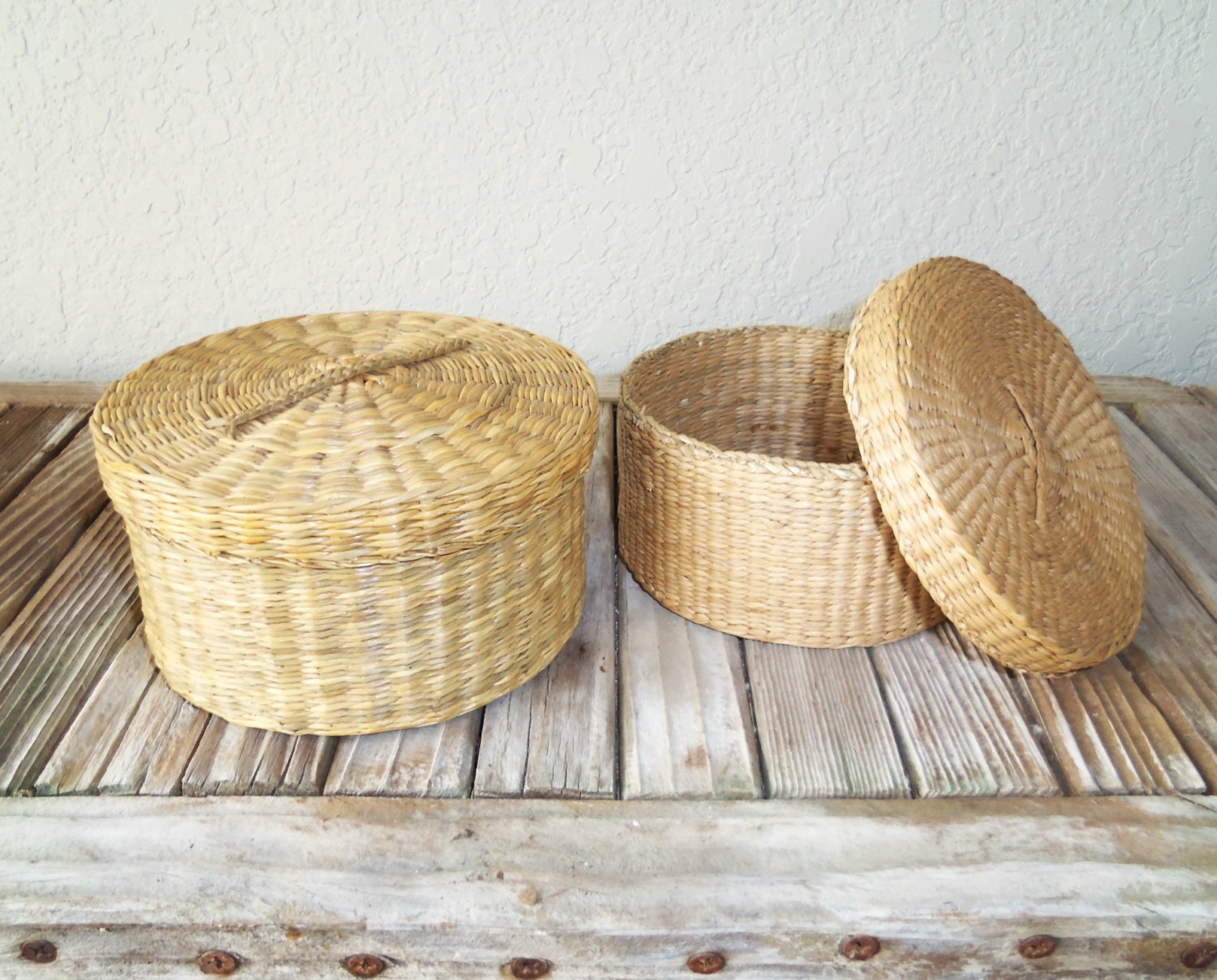 Vintage Sweet Grass Baskets by NostalgicNuance on Etsy