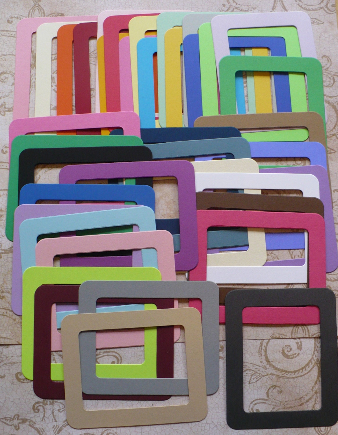 38 pc Rainbow Frames Die Cuts Cardstock made from Ellison Die