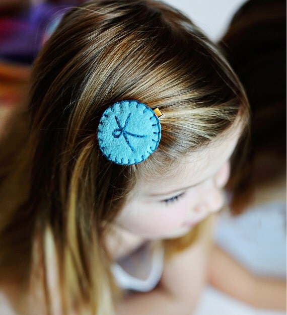 Girls Personalized Hair Clip Custom Initial Felt by SweetSapling