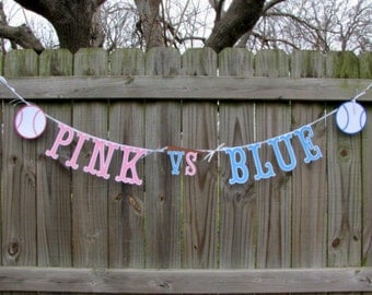 Gender Reveal Ideas, Custom Gender Reveal Baseball Party, Pink Or Blue, Baseball Or Bows, Baseball Or Ballet, Baseball Or Softball