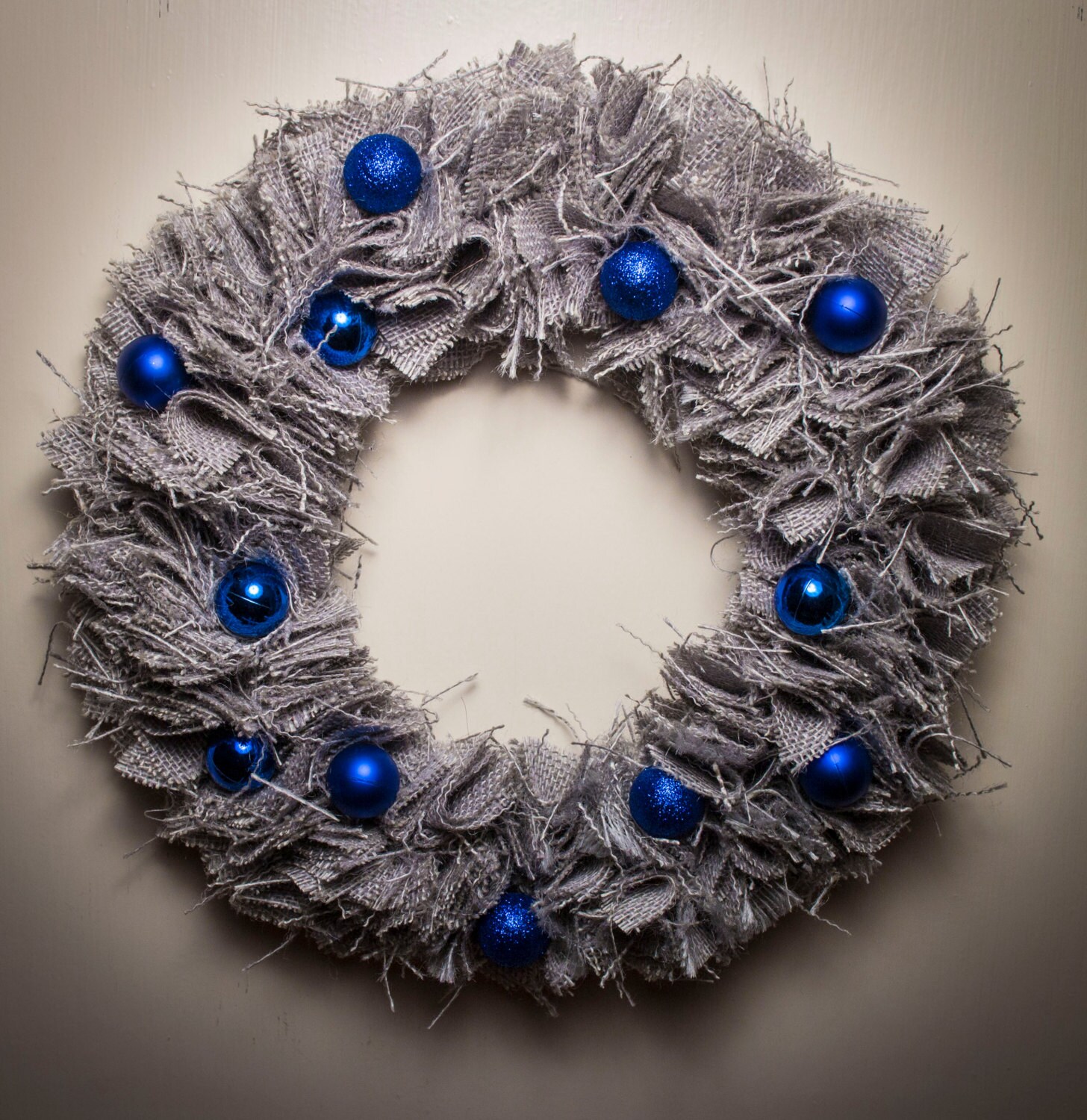 Holiday Ball Wreath // Hanukkah Wreath // New Year's Eve Wreath // Upcycled Burlap Wreath // Christmas Wreath // Holiday Wreath