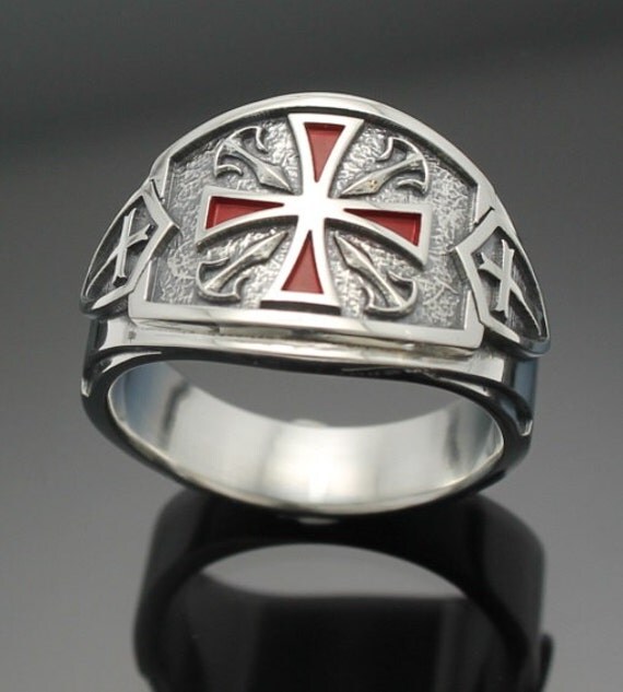 Knights Templar Masonic Ring in Sterling Silver by ProLineDesigns