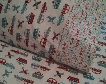 Car Plane Boat Toddler Bed fitted sheet with standard pillowcase