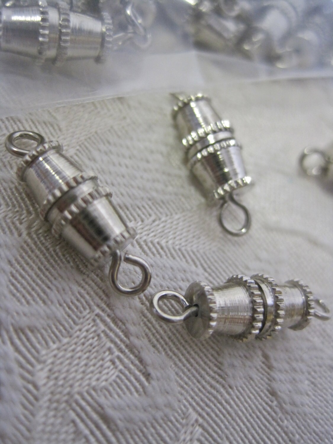 Barrel Clasps Silver Tone Vintage Jewelry Necklace Supplies LOT of 50
