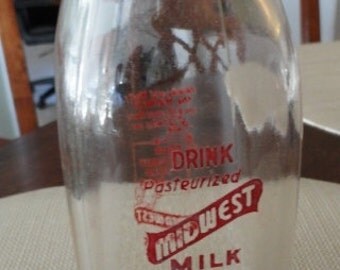 A266) Vintage Midwest Dairy Cream Bottle middy and westy