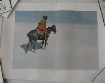 A577) Vintage The Scout: Friends or Enemies? Frederic Remington print