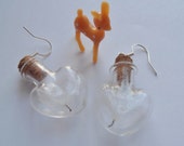 Make a Wish Milkweed Seed Glass Heart Vial Earrings for Her Gifts Under 20