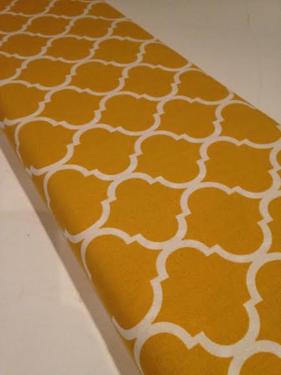 Mustard Quatrefoil Fabric Fabric By The Yard by