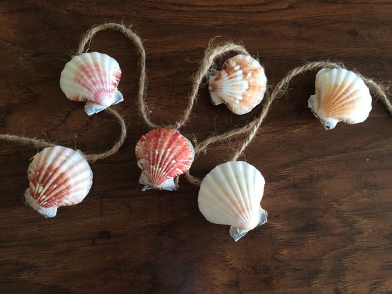 Items similar to Double Sided Seashell Garland, Christmas Tree Garland ...