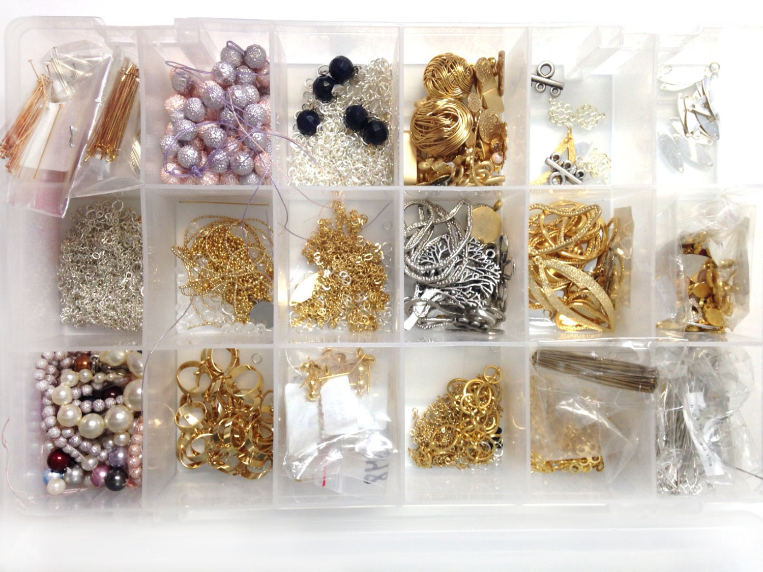 Bulk Lot Mix Box Full of DIY Jewelry Supplies Crafts