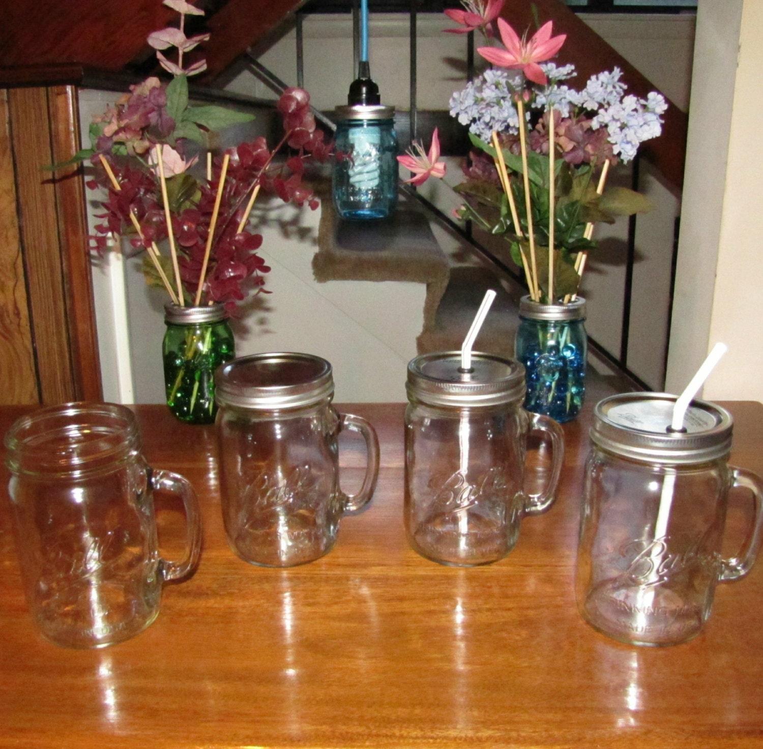 24oz mason jar with handle