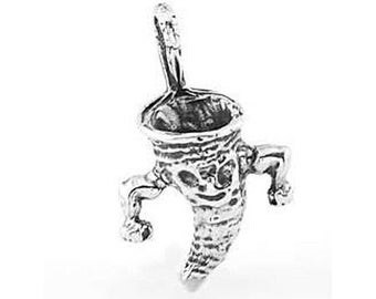 Sterling Silver Tornado / Cyclone Charm (3d Charm)