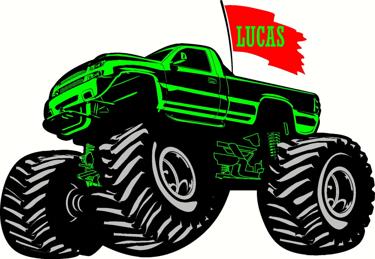 Large Colorful Monster Truck Vinyl Wall Decal