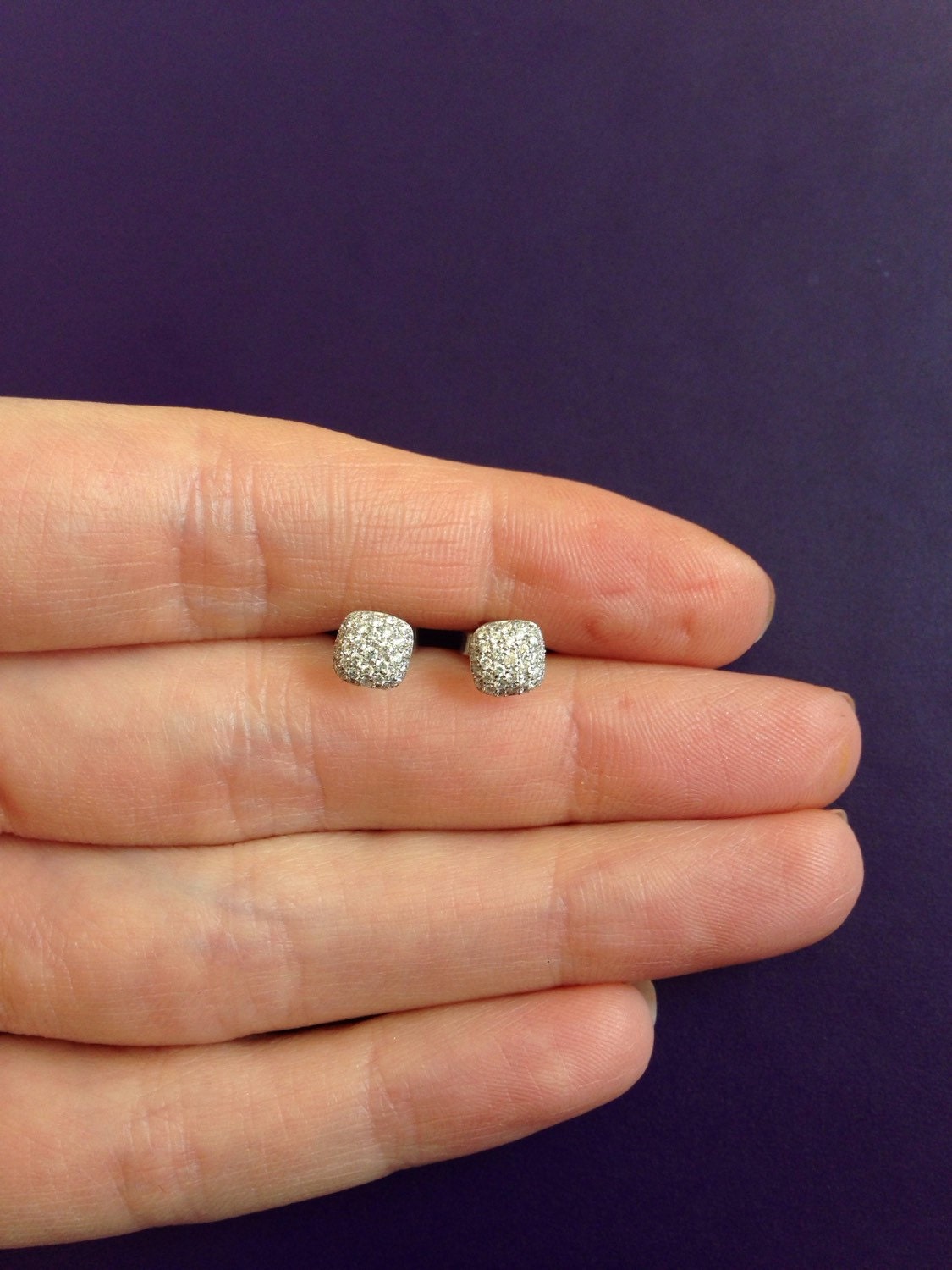 Pave Diamond Earrings. Offering flexible layaway. by Mymink