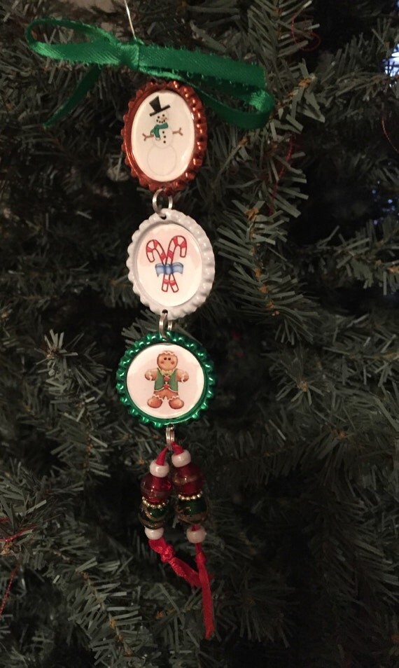 bottle cap christmas ornament by craftincousins on etsy bottle cap christmas ornament by craftincousins on etsy